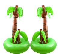 2 Pieces 65 Inch Blow Up Palm Tree Inflatable Palm Trees Jumbo Hawaiian Coconut Tree for Summer Beach Pool Tropical Hawaiian Party Decoration