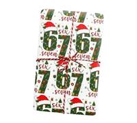 2 Pieces 67 Wrapping Paper Christmas - 6 7 Meme Funny Wrapping Papers, Christmas Paper Thick Smooth Festive Handmade Decorations For Birthday Party Holiday Present Gift Wrapped