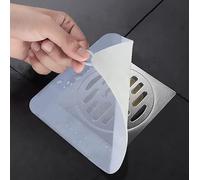 2 Pieces 8 x 8 Inch Silicone Tub Stopper Floor Drain Cover Sewer Anti-Odor Mat Deodorizing Drain Plugs for Kitchen, Bathroom and Laundry