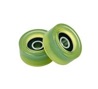 2 pieces 8x35x15mm PU coated rollers with 608RS bearings PU60835-15 soft rubber bearing outer diameter 35mm polyurethane silent wheel pulleys(Green)