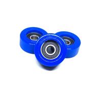 2 Pieces 8x35x15mm PU Coated Rollers with 608RS Bearings PU60835-15 Soft Rubber Bearing Outer Diameter 35mm Polyurethane Silent Wheel Pulleys(Blu)