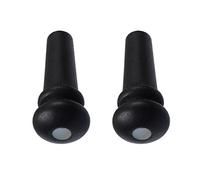 2 Pieces Acoustic Guitar Ebony Endpin with Shell Dot Inlay Black White Dot Inlay