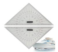 2 Pieces Acrylic Paper - 300 mm Triangle Ruler for Nautical Charts | for Engineering Teaching Ships Boats Yachts Mapping and Measurement