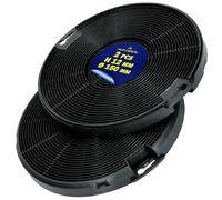 2 Pieces Active Carbon Filter for Cooker Hood Ø 150 mm h 12 mm with the Original Code 9197059543 for Beko 4055093712 for AEG for Electrolux 112.0067.944 for Faber 112.0067.942 for Franke - MONTERAL