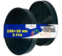 2 Pieces Active Carbon Filter for Cooker Hood 196 x 30 mm with the Original Code 112.0016.755 112.0157.240 EFF6 for Franke for Faber 484000008674 for Whirlpool - MONTERAL