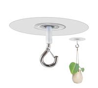 2 Pieces Adhesive Ceiling Hooks for Plants, Heavy Duty Selfs-Stick Ceiling Hooks, Ceiling Hooks for Hanging Plants, No Hole Adhesive Ceiling Hooks, Strong Weight Bearing Eye Hooks