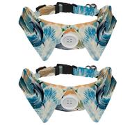 2 Pieces Adjustable Dog Collar, Dolphin Cat Collar with Bowties, Cute Pet Bow Tie for Small Medium Dogs Cats Puppies