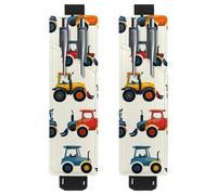 2 Pieces Adjustable Elastic Band Pen Holder for Notebook, PU Leather Pencil Holder, Pen Sleeve Pouch for Hardcover Journals, Books, Planners, Binders, Tablets - Farm Tractor Plowing Field Machine