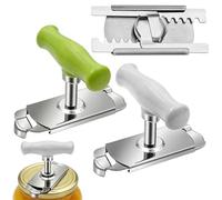 2 Pieces Adjustable Jar Opener for ArthritisHands, Stainless Steel Lids Off Jar Opener, Ergonomic Kitchen Tool for Effortless Lid Opening, Ideal for Elderly and Weak Hands