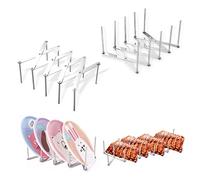 2 Pieces Adjustable Pot Lid Organizer Rack-Stainless Steel Pan Lid Holder for Kitchen Cabinetsand Grill, Drawers & Shelves - Space-Saving Cookware & Container Lid Storage Saver