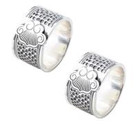 2 Pieces Adjustable Silver Cloud Design Sewing Thimble Rings, Metal Finger Guards, Adjustable Finger Protectors and Fingertip Thimbles, Suitable for Hand Sewing, Quilting and Embroidery
