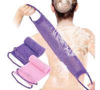 2 Pieces African Exfoliating Net, African Net Sponge Exfoliating Back Scrubber for Shower Long Nets Shower Sponges Loofahs for Women Men Body Washing Accessories