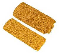 2 Pieces African Net Bath Sponge African Exfoliating Long Body Scrubber Tight Weave Beauty Skin Smoother Tower Bath Cloth Porous Stretches Back Washcloths for Daily Use or Stocking Stuffer (Yellow)