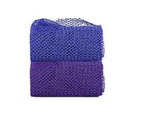 2 Pieces African Net Sponge, Long African Exfoliating Net, Net Bath Sponge Shower Body Scrubber Back Scrubber Skin Smoother, Stretches to Approximately 63" (Blue&Purple)