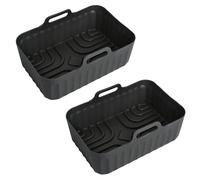 2 Pieces Air Fryer Liners Silicone Mold, Compatible with Ninja AF300EU, AF400EU, AF451EU and Cosori 8.5 L CAF-R901-AEU Models, Food-Grade Material, 220°C, 21x15x8.8 cm