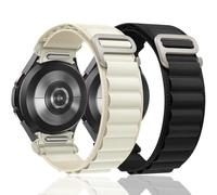 2 Pieces Alpine Loop Strap for Samsung Galaxy Watch 6/5/4/Active 2 40mm 44mm/5 pro 45mm/6 Classic 43 47mm/4 classic 42mm 46mm,20mm Nylon Wristband G-Hook one click Replacement Sport Bands, black/star,