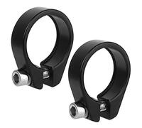 2 Pieces Aluminium Alloy Bicycle Seat Post Clamp 27.2 mm Quick Release Black Collar for MTB Road Bike Folded Bicycle
