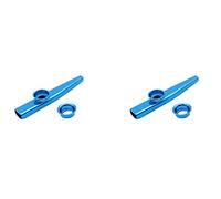 2 Pieces Aluminium Alloy Metal 10pcs Flute Gifts Diaphragm for Children Music Lovers - Blue