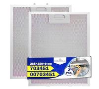 2 Pieces Aluminium Antigrease Cooker Hood Filter 265 x 359 x 9 mm with Original Code 00703451 703451 10035302 for Bosch for Siemens for Balay - Warranty 10 Years - MONTERAL