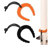 2 Pieces Anti Pinch Door Guard, First Responder Door Stop, Anti Slam Doors Stoppers Security C Shape, Prevent Finger Pinch Injuries, Child Or Pet from Getting Locked in Room (Orange, Black)
