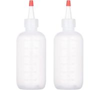 2 Pieces Applicator Bottle with Tip, 4oz/120ml Squeeze Bottle with Nozzle, Transparent Hair Oil Applicator Bottle, Plastic Squeeze Liquid Containers for Paint Art, Craft, Salon Hair Care (180ml)