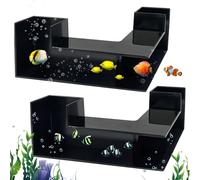 2 Pieces Aquarium Tunnel Underground Aquarium Underground Tunnel, Aquarium Shrimp Cave Tunnel, Corner Tunnel for Aquariums, Fish and Shrimp Hiding Place for Aquariums for Fish Catfish Shrimp Crabs