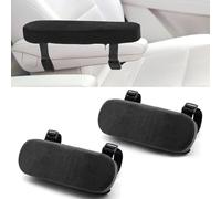 2 Pieces Arm Rest for Car Dustproof Side Zipper Car Seat Armrest Cushion Pads Soft Anti-Scratch Seat Armrest Protector Armrest Cover for Office Cars SUV (Black)