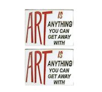 2 Pieces Art is anything you can get away with Enamel Pins, Inspirational Motivational Quotes Lapel Pins, Men's and Women's Clothing Backpack Hat Accessories