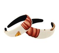 2 Pieces Autumn Doodles Pumpkin Pies Leaves Headbands for Women Ladies, Non Slip Makeup Headband Wide Top Turban Hair Bands Hoops for Shower