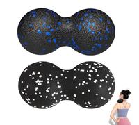 2 Pieces Back Spine Fascia Ball Set Peanut Ball Therapy Ball Massage Balls Suitable for Relieving Various Muscle Soreness in Arms for Stretching the Fascia (White Blue)