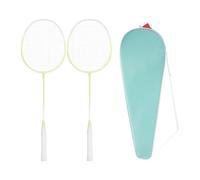 2 Pieces Badminton Rackets Set Glow in The Dark Luminous Racquet Square Head Beginner Lightweight Steel Alloy Ergonomic Handle Shock Absorption Anti S, Yellow