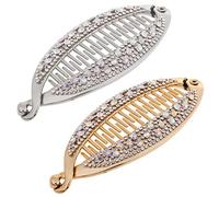 2 Pieces Banana Clips Long Hair Comb Claws Clip Fish Shape Barrettes Hairpin Accessor Styling Accessories for Women Velvet Scrunchies for Headband Pins Bands for Women ' s Barrettes Ponytail Combs