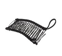 2 Pieces Banana Hair Clips Fashion Comfortable Stretchy Vintage Wire Comb Tool Thick Wavy Curly Hair (Black)