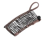 2 Pieces Banana Hair Clips Fashion Comfortable Stretchy Vintage Wire Comb Tool Thick Wavy Curly Hair (Grey)