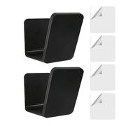 2 Pieces Baseball Glove Wall Mount 10.1x7.6x8.8 Cm Black Acrylic Baseball Glove Display Rack No-Drill Space-Saving Hanger With 4 Pieces Double-Sided Tapes For Indoor Bedroom Garage Home Locker
