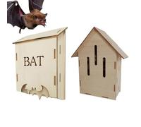 2 Pieces Bat House For Outdoors, Garden Bat Shelter, Wooden Bats Box, Convenient For Bats Roost And Land, Outdoor BatHabitat, Gothic For Nature Enthusiasts, Easy To Install