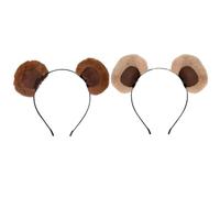 2 Pieces Bear Ears Headband, Chipmunk Ears Headband, Fancy Dress Accessories for Halloween, World Book Day & Cosplay Party, Cute Fluffy Ear Headbands for Daily Face Care, Facial Washing and Make-Up