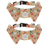2 Pieces Beautiful Cute Red Mushroom Bowtie Dog Collar, Girl Boy Dog Collars with Bow Tie, Pet Cat Bowties for Small Medium Puppies Kitterns Rabbits