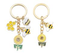 2 Pieces Bee Themed Keychain, Creative Keychain, Cute Keychain, Fun Keychain, Decorative Keychain.