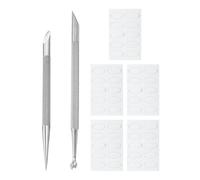 2 Pieces Bevel Cuticle Pusher, 5 Pieces Of Sandpaper, Exfoliating Metal Tool, Nail Repair Cuticle Tool Set