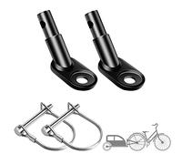 2 Pieces Bicycle Trailer Coupler, Stainless Steel Bike Trailer Hitch Connector with 2 Pieces Coupler Pins, Black Bike Trailer Attachment for Childern and Pet Trailers