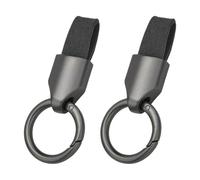 2 Pieces Black Car Keychain, Creative Minimalist Key Pendant, Universal Key Chain Ring, Reusable Key Clip, Removable Key Accessories.