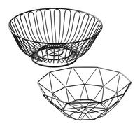 2 Pieces Black Wire Fruit Basket Black Fruit Bowls Basket Metal Wire For Countertop Bowl Large Storage Baskets For Bread, Decorative Centerpiece For Kitchen Table Countertop