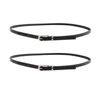2 Pieces Black Women'S Thin Belt, Simple And Classic Belt, Versatile Dress Belt, Fashionable Accessories.