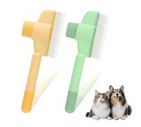 2 Pieces Blitz Cat Brush Self Cleaning with Release Button, Removes Undercoat, Knots and Free Hair, for Short or Long Haired Dogs and Cats