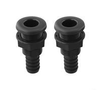2 Pieces Boat Thru Hull Fitting Marine Through Hull Connector 3/4" 1" 5/8" ABS Plastic Black Water Outlet For Vessel Plumbing(3/4IN)