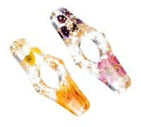 2 Pieces Book Page Holder, Dried Flower Resin Thumb Ring Reading Accessories for Reading Lovers, Transparent Books Holders Book Marks Handmade Bookmark Holder for Books Lovers Teacher Readers