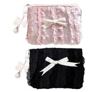 2 Pieces Bow Coin Wallet, Cute Mini, Soft And Simple, Fashionable Multi-Function Storage Bag For Women, Creative Storage Tools.