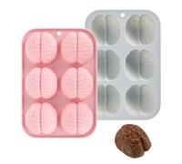 2 Pieces Brain Mold Silicone, Non Stick Baking Mould for DIY Fondant Candy Jelly Chocolate, Creative Simulation Brain Shape Mold Decorating Tools