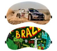 2 Pieces Brazil Map Places of Interest Sleep Mask for Back and Side Sleeper, 100% Light Blocking Eye Mask, Adjustable & Breathable Sleeping Eye Cover, Zero Eye Pressure